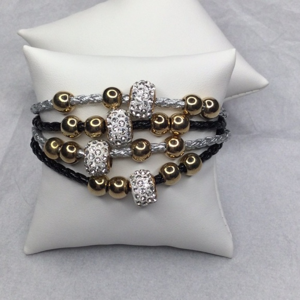 MultiStrand Bracelet Black/Silver